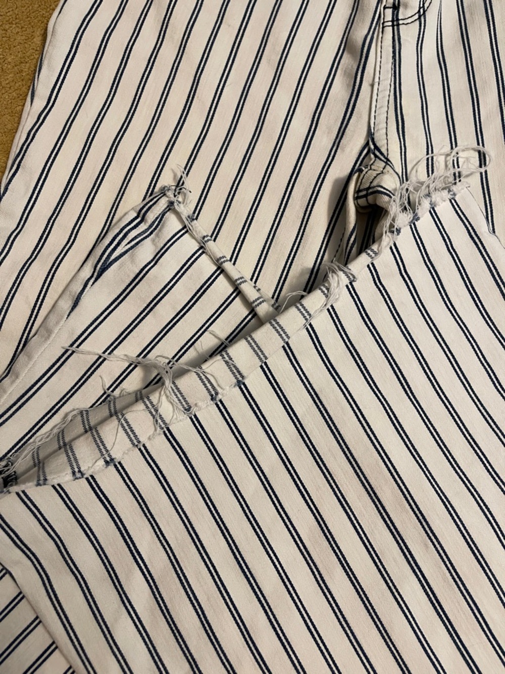 Judy Blue White and Blue Vertical Stripe Flare Jeans - Picture 4 of 6